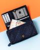 Women's Leather Wallet R-N22-ZPT-7354 D.Blue