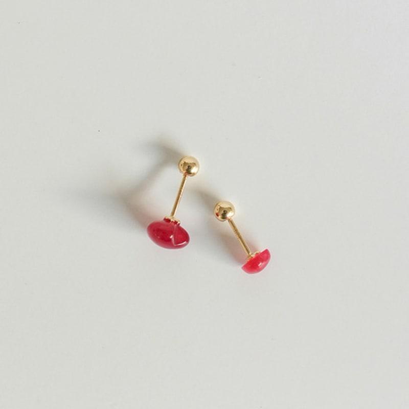 Modernlike 14k Gold Red Quartz Crystal Heart Piercing