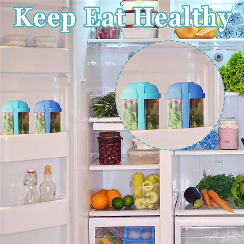 3Pcs Salad Meal Shaker Cup Fresh Salad To Go Container With Fork And Salad Dressing Holder-B61B