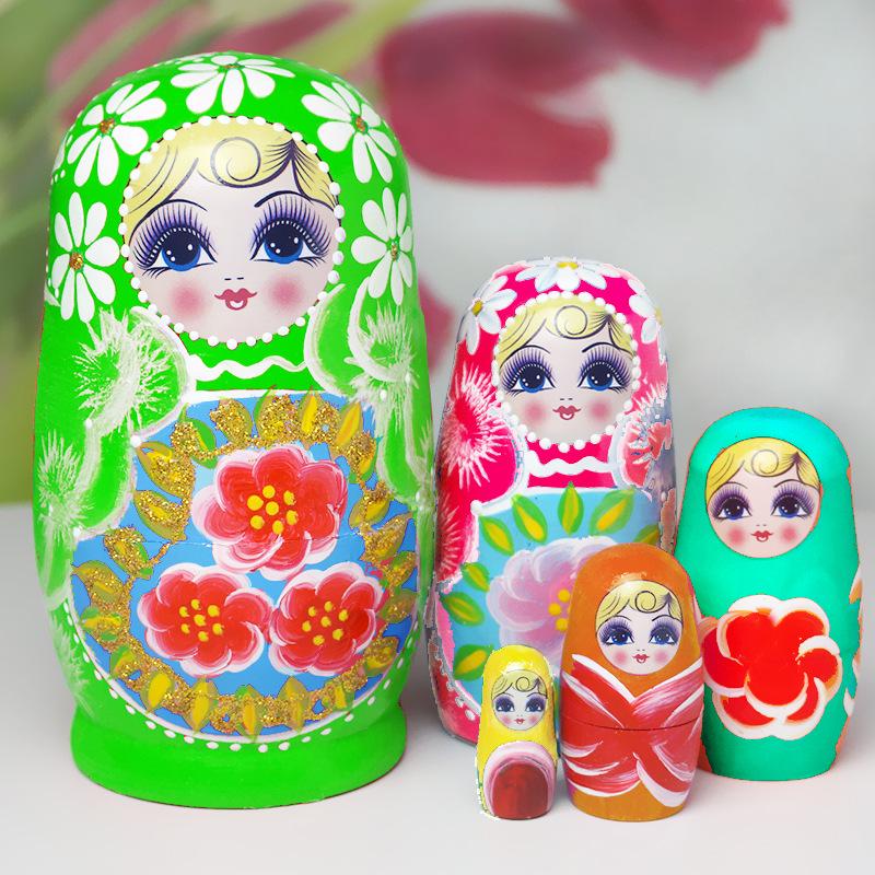 Wooden Painted Russian Nesting Dolls: 5, 7, 10, or 15 Layer Craft Toy & Souvenir