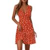 Ladies Casual Fashion V-Neck Sleeveless  Print Dress