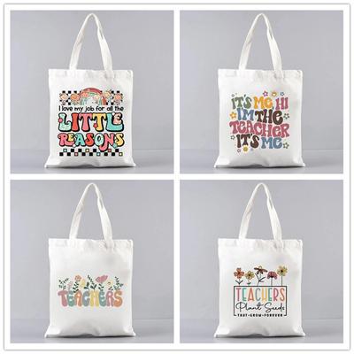 Sac Tote en Toile Mignon pour Femmes Sacs Réutilisables pour le Travail Cadeau pour Enseignant Sac à Main Tendance à Bandoulière pour Dames Sac de Shopping