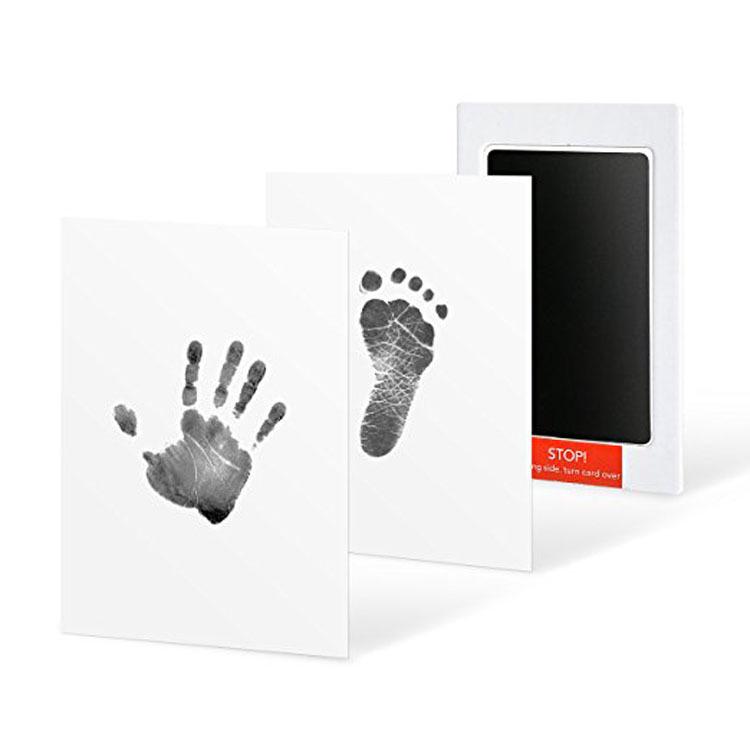 Black & White Baby Handprint & Footprint Frame with Washable, Non-Sticky Ink