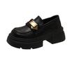 Black platform British style small leather shoes women's 2025 spring and autumn new retro Mary Jane one-pedal loafers single shoes