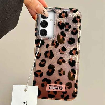 Pink Black Leopard Print Pattern Phone Case for Samsung Galaxy A16 A55 A07 A17 A56 A36 A26 A53 A06 A14 A24 A34 A54 A15 A12 Cover