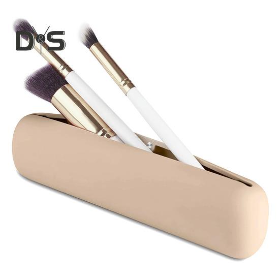 Aufbewahrungstasche für Make-up-Pinsel, staubdichtes Design, wasserabweisend, kompakte Kosmetiktasche aus Silikon, Aufbewahrungs-Organizer