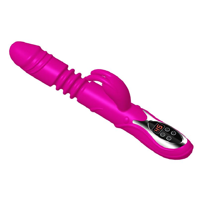 Warmed Telescopic Rabbit Vibrator Automatic Insertion Swing Female Adult Masturbator Sex Products Vibrador? Feminino Pra