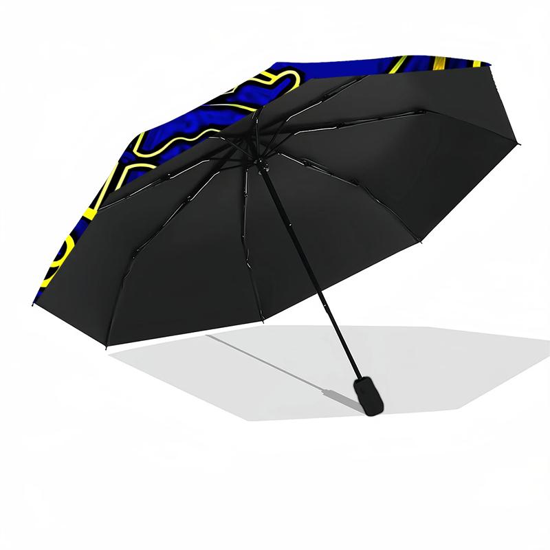 1pc Sturdy 8-Bone Auto Umbrella, Fenerbahce Spor Kulübü Umbrella, Digital Printed, Foldable Umbrella for On-the-Go Outdoor Use