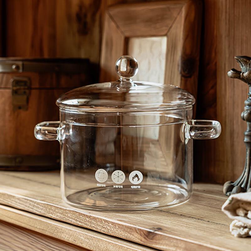 Shangqi Retro Double-Ear Glass Pot with Lid
