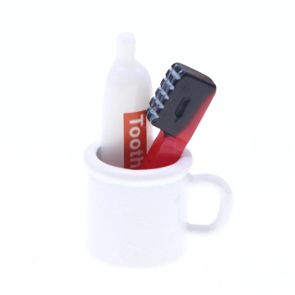 Dollhouse Miniature Bathroom Accesso Kit Simulation Hairdryer Comb Toothpaste Toothbrush Mini Towel Bath Ball Shower Gel Soap