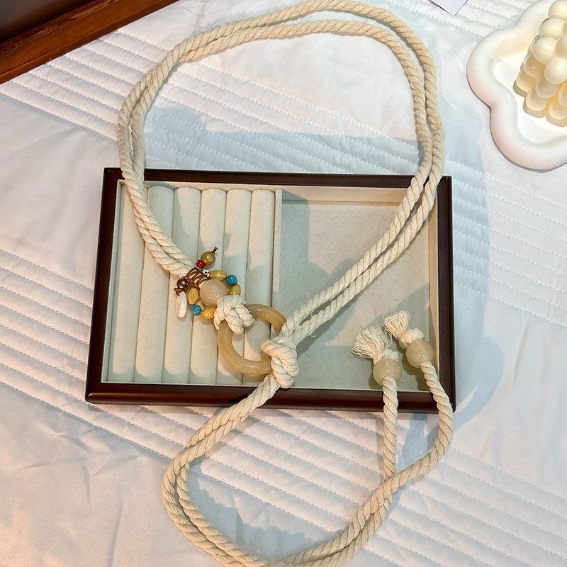 Meier Waist rope braided hemp rope waist chain thin belt women's hemp rope belt