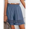 Sommernye kvinners fritidsshorts med blonder