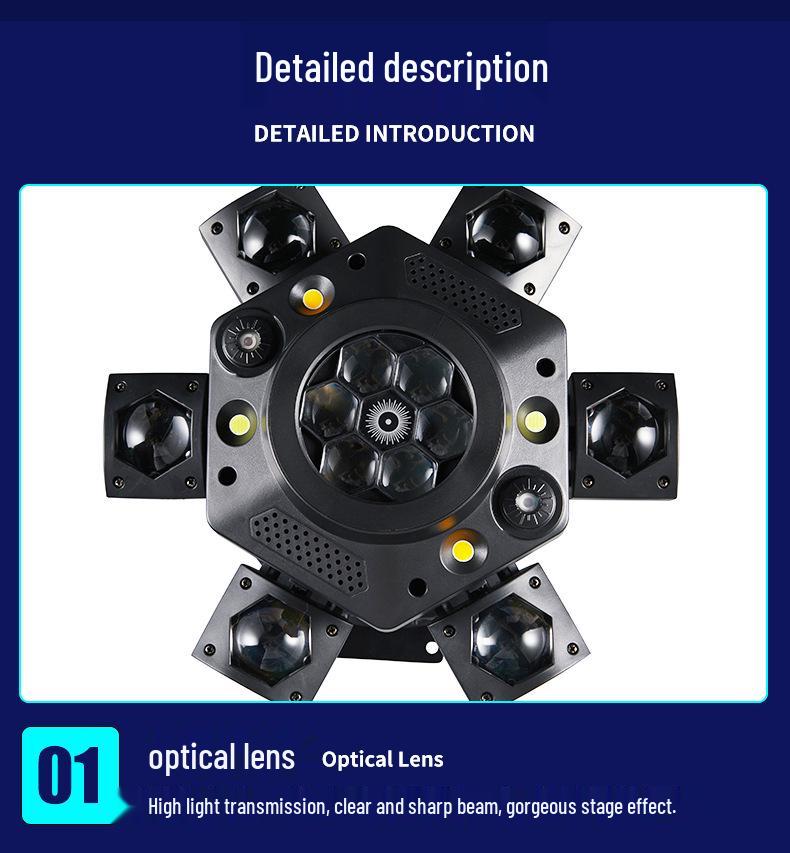 Vajra Laser Beam Light: HD Lens Colorful Six-Armed Light Bar for KTV Atmosphere