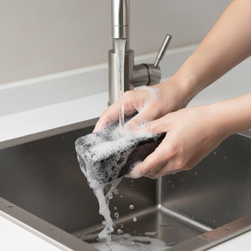 Black Seaweed Sponge Wipe Non Greasy Kitchen Cleaning Sponge Gentle Scrub for Dish Pots Pan Utensil Wash