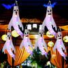 1-4PCS Halloween LED Glowing Ghost Hanging Decoration Floating Figure Prop for Outdoor Yard Haunted House Party Scene
