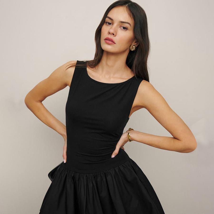 Women's Summer New Solid Color Sleeveless Patchwork Dress