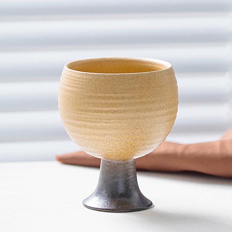 Japanese-Style Coarse Pottery Cup Kiln Change Coffee Cup Creative Goblet Ceramic Cup High Value Water Cup Household Cup