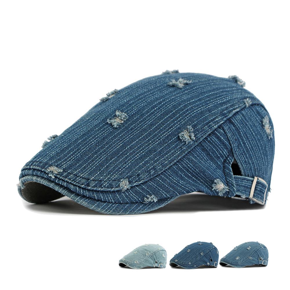 Denim Beret Unisex Rick Cap British Vintage Forward Cap