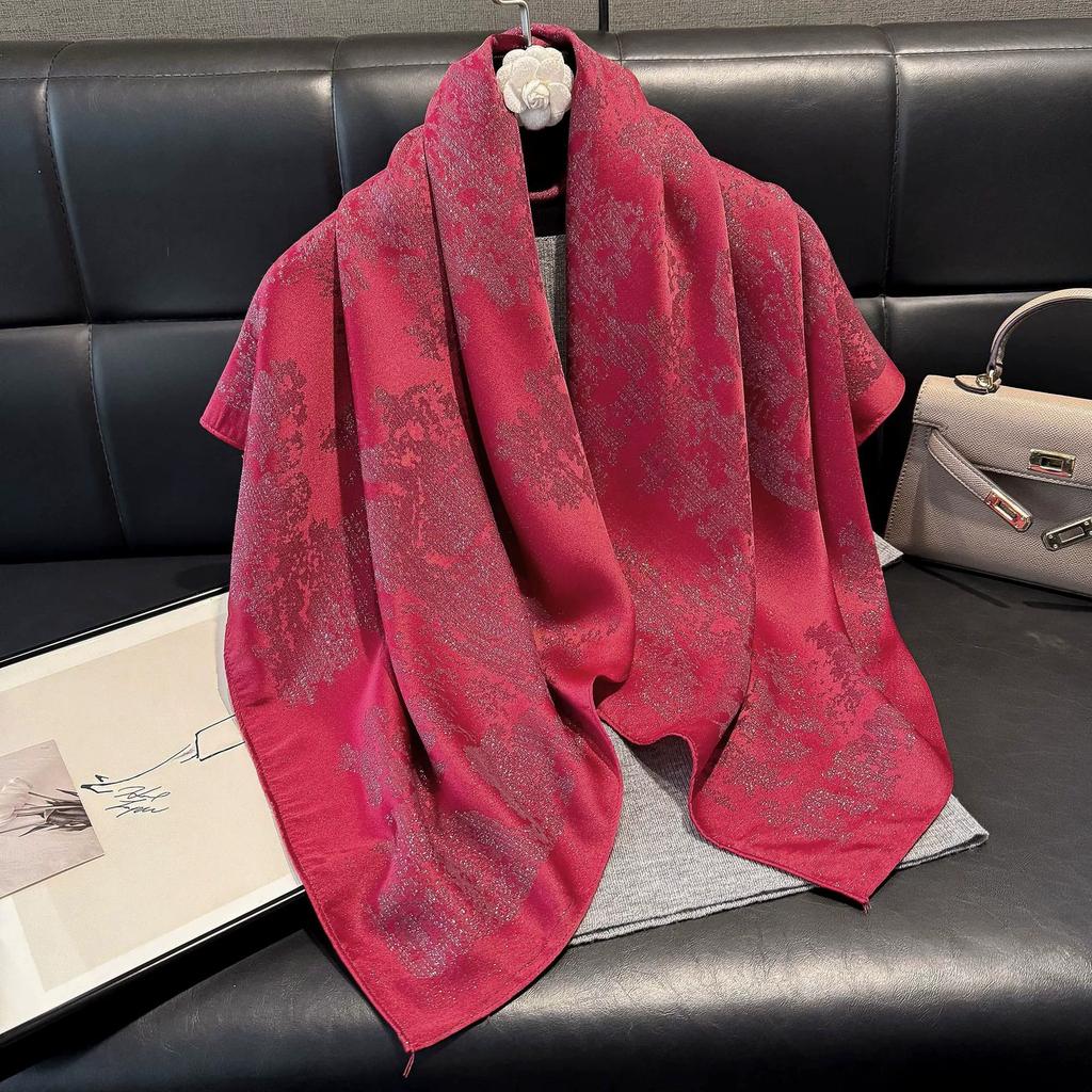 90x90cm New Spring/Summer Imitation Silk Square Shawl Scarf Flower Handkerchief Scarf Women Bandana Headscarves