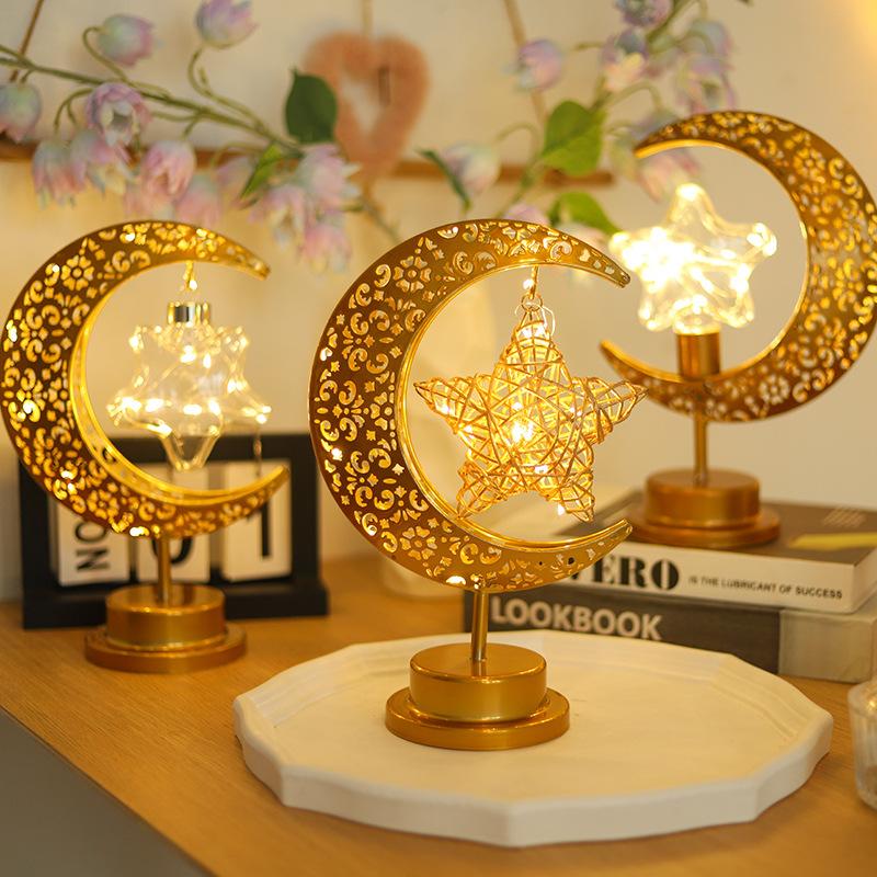 Ramadan Decorations 2026 Eid Led Lanterns Islamic Ramadan Mubarak Moon Star Ornament Muslim New Year Glowing Decor