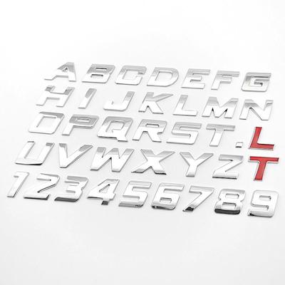 Car Universal Style DIY Modification Number Sticker with 26 Letters Car Metal Displacement Sticker Car Tail Sticker
