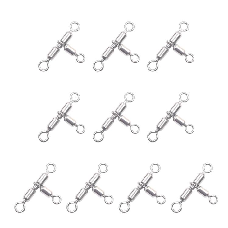 10pcs Saltwater Fishing Rolling Swivels Fishing Rig Line Connector Fishing Tackle Accessories Rotating Crossline Swivels
