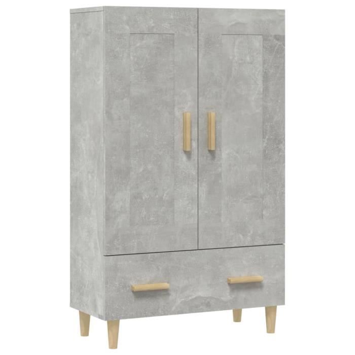 812568 vidaXL Highboard Concrete Grey 70x31x115 Cm Engineered Wood