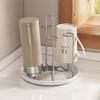 Cup Drying Rack Stand Non Slip Metal Cup Mug Organizer with Drain Tray Countertop Cup Holder for Kitchen