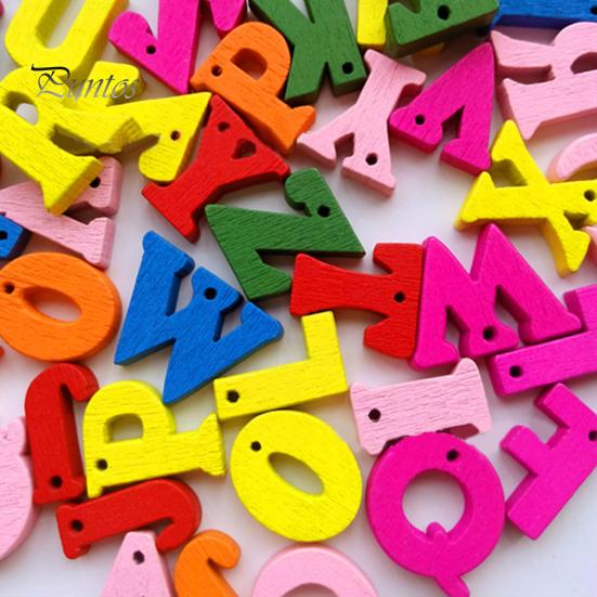 100 Stück gemischte AZ Alphabet Holzbuchstaben Knopf DIY Handwerk Nähen Scrapbooking