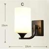 Modern wall lamp retro milky white glass lampshade bedroom staircase bedside lamp attic interior black E27 base home decoration
