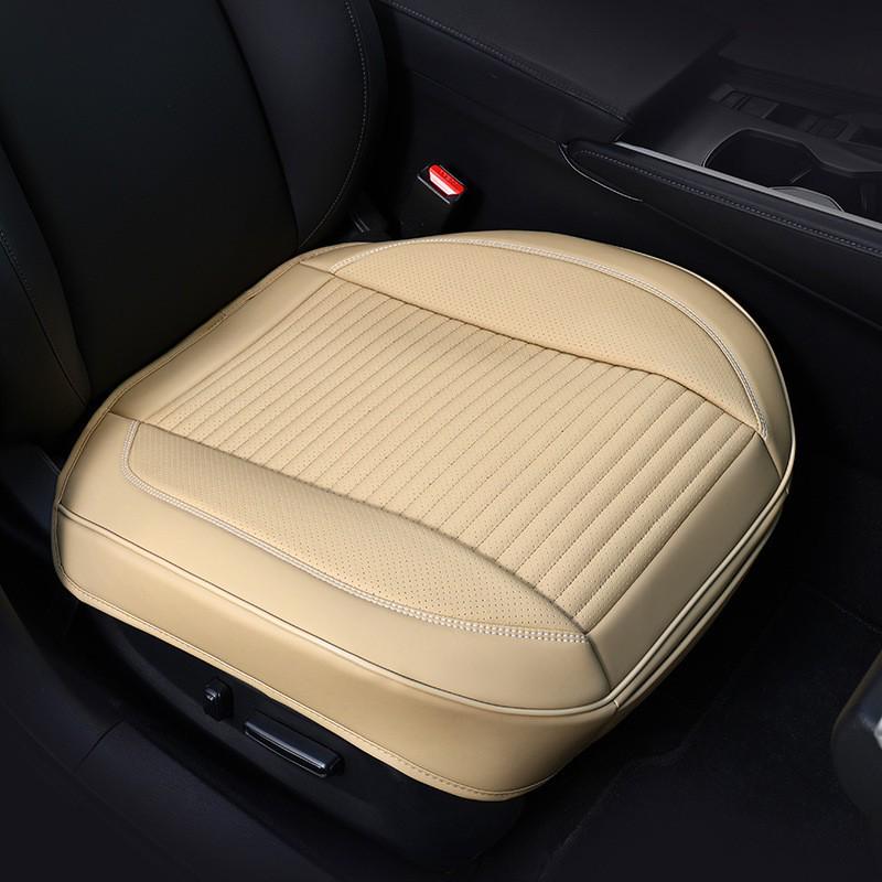 Universal Full Leather Car Seat Cushion Set - Four Seasons Breathable, Three-Piece, Cool and Durable