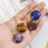 Natural crystal pendant, amethyst hexagram, David's star, necklace, Bohemian jewelry