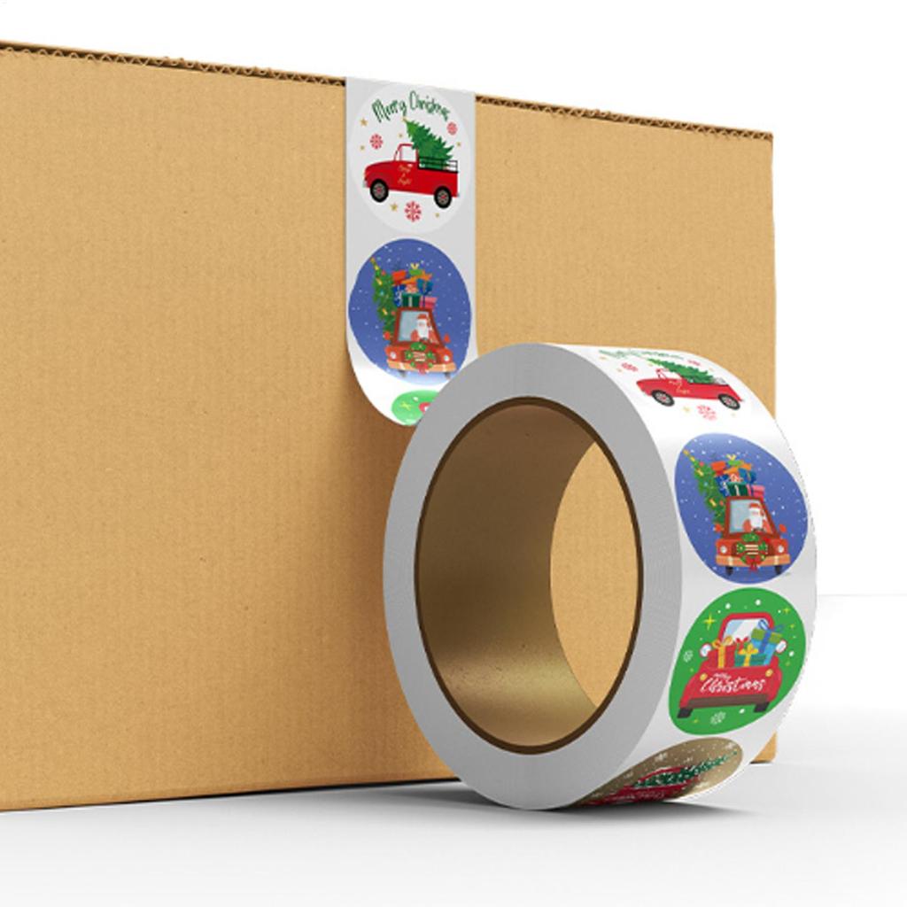 Roll Of Christmas Stickers Christmas Winter Holiday Labels Roll Seal Decals Paper Gift Wrapping Supplies For Scrapbooking