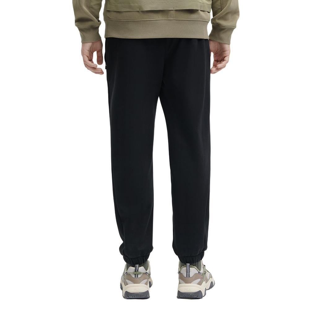 Fila Solid Color Casual Tapered Knit Sports Pants Men Bottoms Black F11M349604F-BK