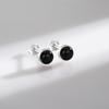 Natürliche Schwarze Achat Ohrstecker 925 Sterling Silber Rund Täglich Hypoallergen Ohrring 4mm 5mm 6mm Schmuck Für Frauen