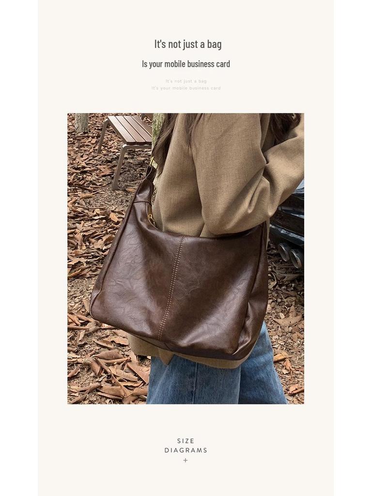 Meilade 2025 Autumn/Winter Retro Korean Tote Bag - Large Capacity, Versatile Crossbody Women's Handbag