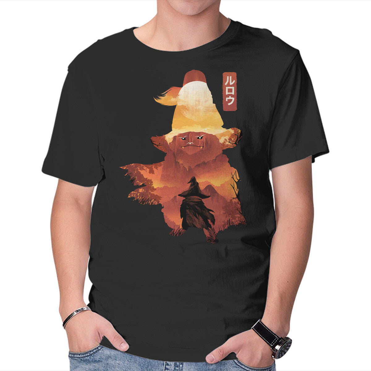 Unisex Crew Neck T-Shirt Rove Landscape Graphic Short Sleeve Casual Tee XS