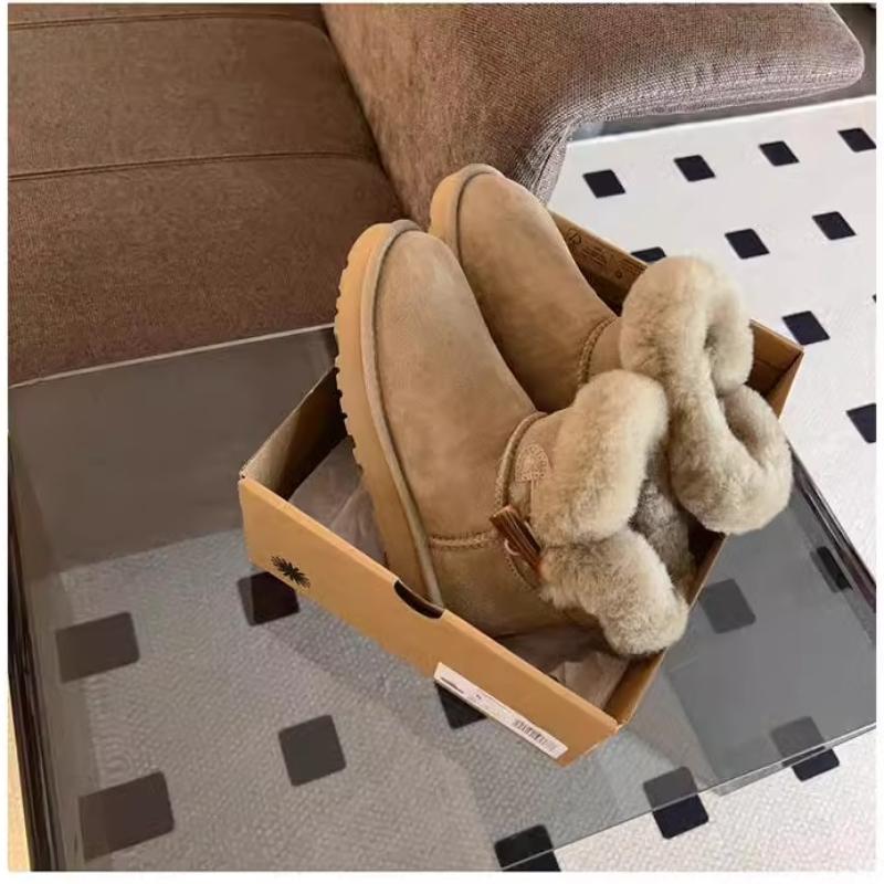 Fashion 2024 New Women Ankle Boots Hot Lightweight Comfortable Platform Boots Winter Shallow Round Toe Casual Boots for Women