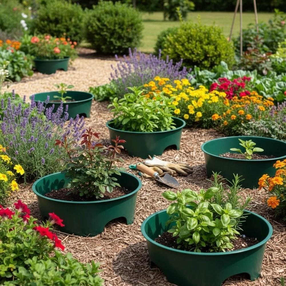 2 Pieces Deep Watering Planting Growth Rings Smooth Edges Grass Prevention Deep-Root Irrigation Basin Nutrient Control