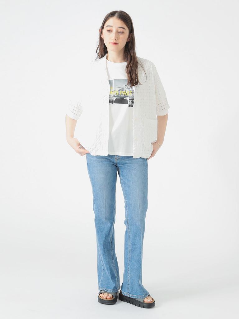 LIFE STORE by BEAMS Sheer Check Jacket Size S BMING (Sizes S-M) Women's White,