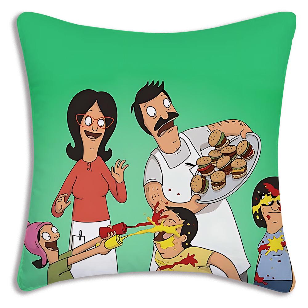 Cartoon B-Bobs B-Burgers Pillow Covers Cartoon Sofa Decorative Home Double-sided Printing Short Plush Cute Cushion Cover