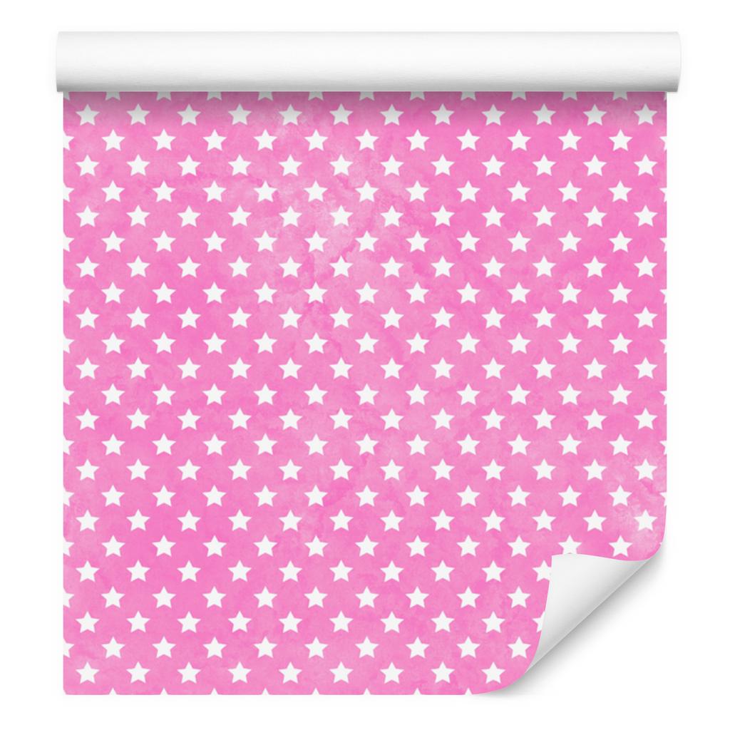 Stars Wallpaper, Powder Pink Background, Powder Pink Center, 50x1000