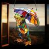Colorful Frog Acrylic Suncatcher Umbrella Frog/Three Frogs On Branch Stained Glass Window Hanging Ornament for Indoor Outdoor Garden Decor