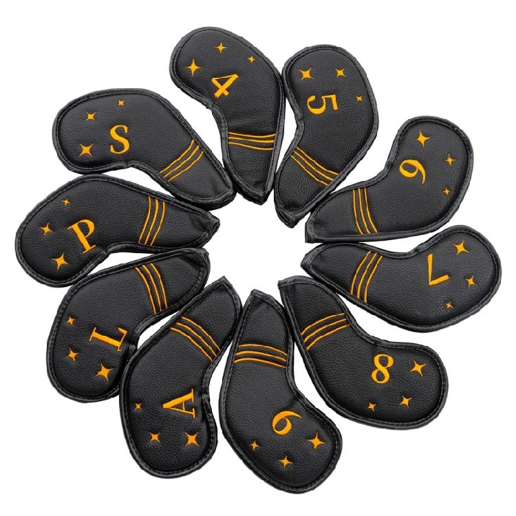 

Magnetic Locking Golf Iron Protectors Universal Size Weather Resistant Club Sleeves Various Weather Training Gear чёрный