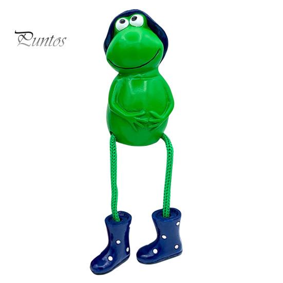 

Жаба зі смоли Орнамент з довгими лапами Жаба Настільна прикраса Сидяча фігурка жаби для декору камінної полиці в саду в приміщенні синій