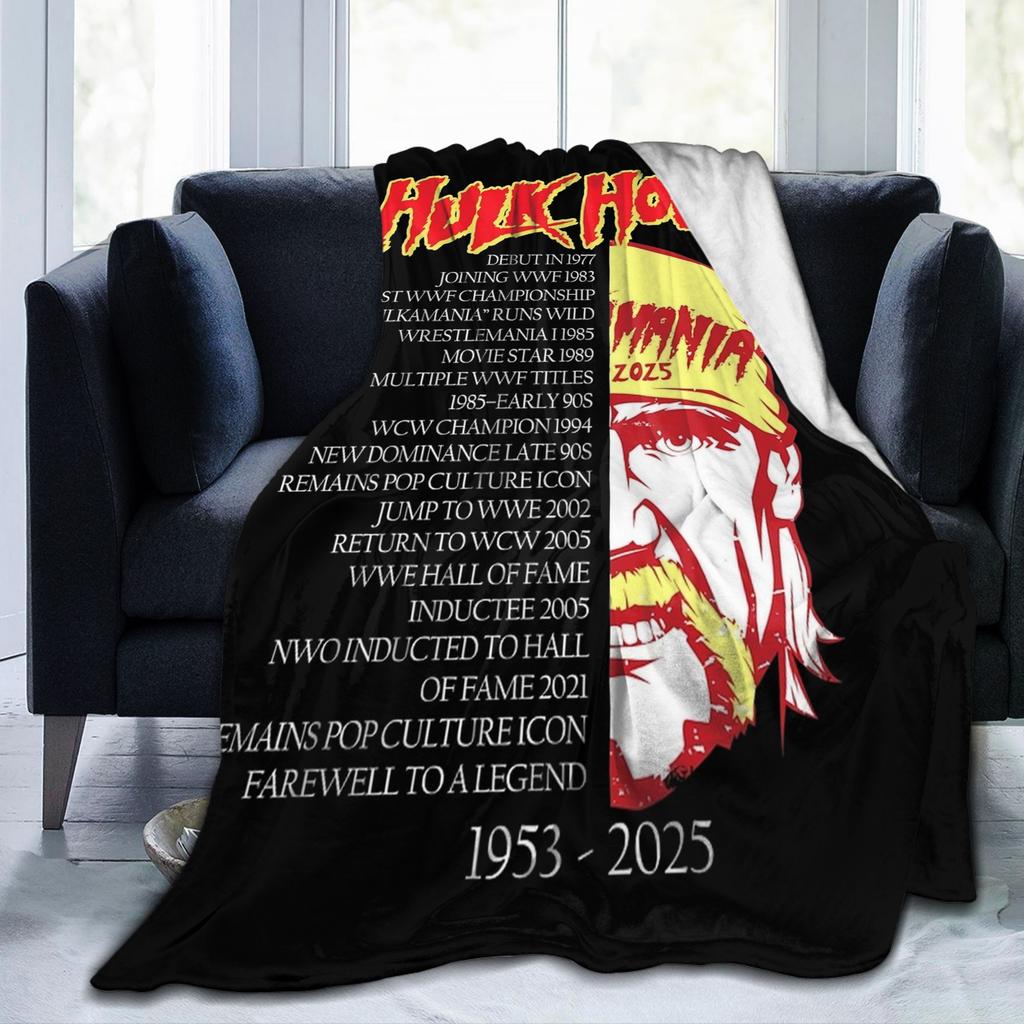 Hulk Hogan Hulkamania RIP Blankets Flannel Decoration Breathable Lightweight Throw Blankets for Bed Travel Plush Thin Quilt