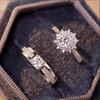 Marriage Opening Type Adjustable Engagement Ring Wedding Simulated Diamond Ring for Proposal - Couple Ring