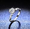 925 Sterling Silver Moissanite Six-Prong Women's Twin Flower Ring