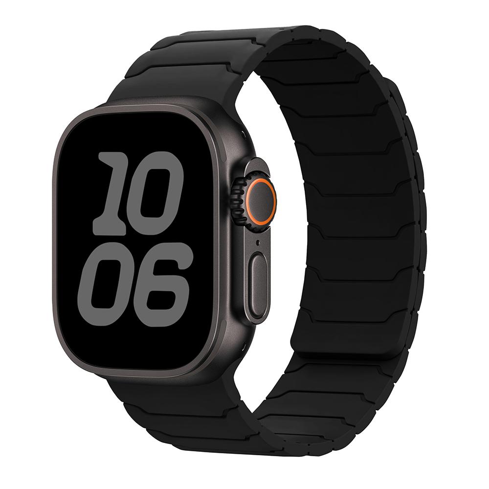 

Strap For Apple Watch Band ultra 2 3 49mm 44mm 40mm 41mm 46mm 45mm Magnetic Silicone correas Bracelet IWatch Series 11 9 8 SE 10 38 40 41mm S10-42mm чёрный