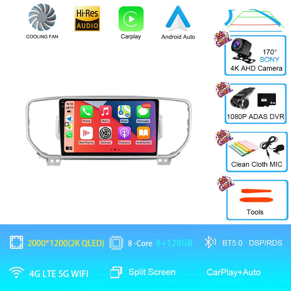 Android 14 Car Radio Carplay+Auto For KIA Sportage 4 KX5 2016 - 2018 Multimidia Video Player Navigation GPS Stereo 360 Camera BT